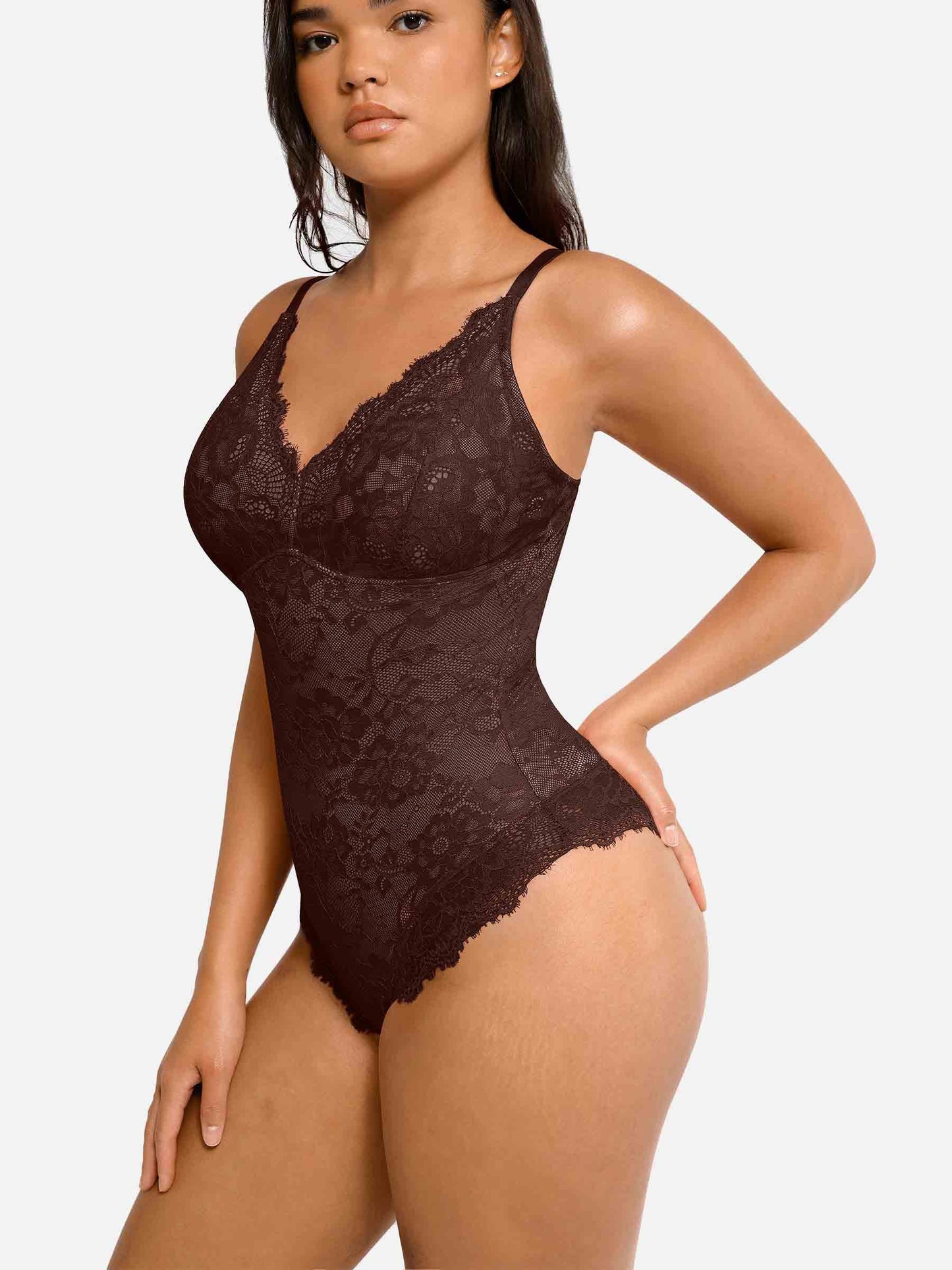 🔥Summer Promotion 49% OFF - V Neck Lace Shapewear Bodysuit🩱