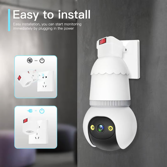 1080P Light Bulb Security Camera,Wireless Outdoor Indoor Camera with Night Vision