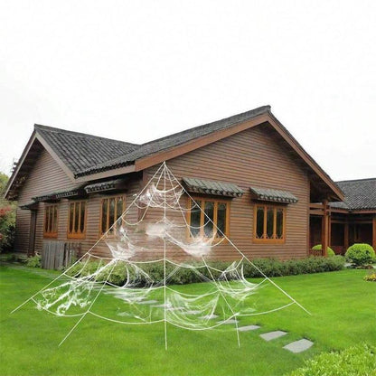 🕸️5M Giant Spider Web Light｜250  LEDs for Halloween Horror Decor