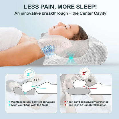 Ergonomic memory foam neck pillow ⚡， A pillow to relieve pain 💎， Mother's Day gift
