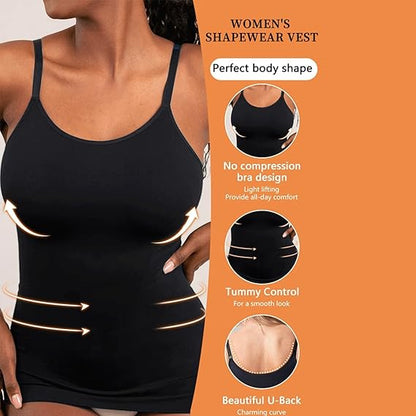 Scoop Neck Cami,Adjustable Strap Tummy Control Shaping Tank Tops for Women