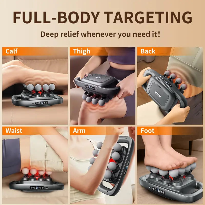 16-Head Massage Gun with 30 Levels: Deep Tissue Percussion for Back, Shoulder & Leg Pain Relief