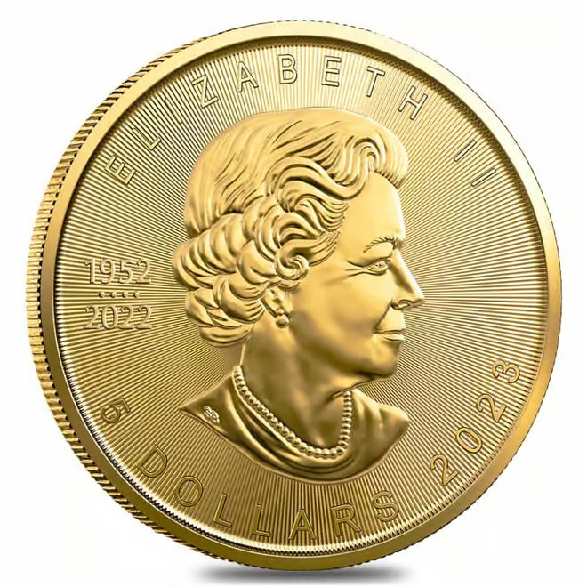2023 1 oz Canadian Maple Leaf Gold Coin, Uncirculated Condition