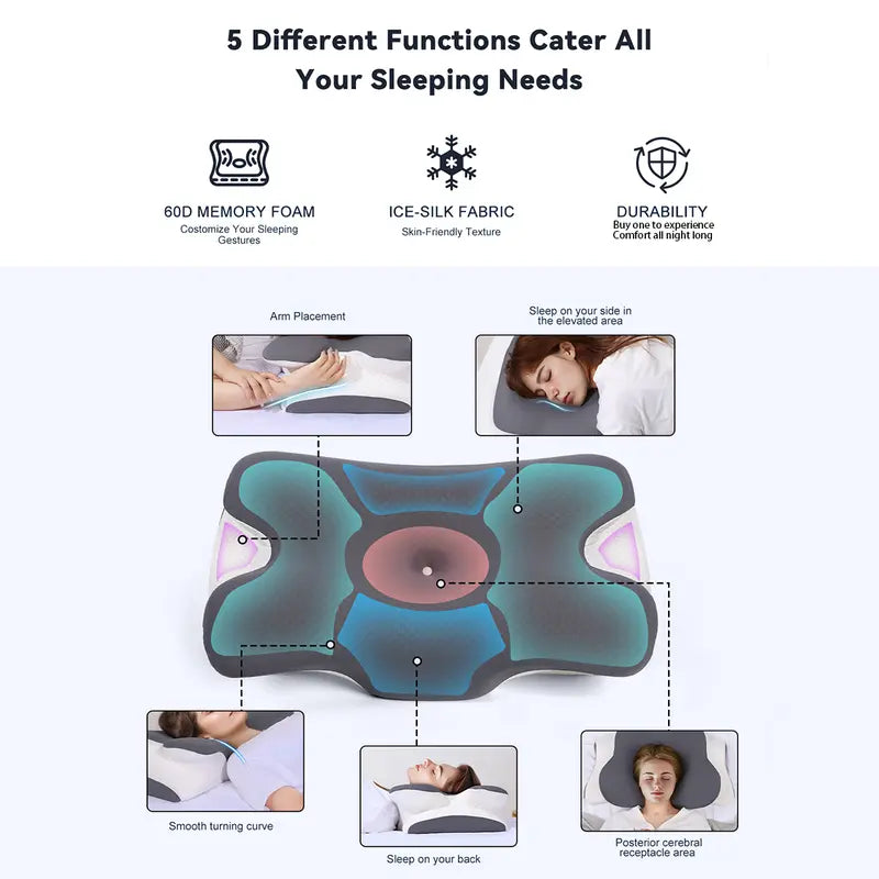 Ergonomic memory foam neck pillow ⚡， A pillow to relieve pain 💎， Mother's Day gift
