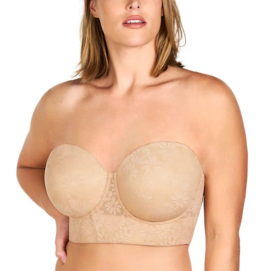 💖 Plus Size Longline Half-Cup Corset Bra | Supportive Grippy Full Bust & Figure Bra