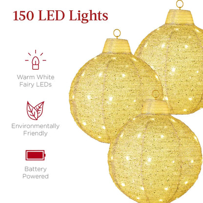 Hanging Pop-Up Outdoor Christmas Ornaments, LED Lights, 8 Light Functions