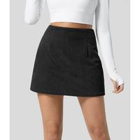 ✨ High-Waisted Corduroy 2-in-1 Mini A-Line Skirt | Invisible Zipper Casual Style