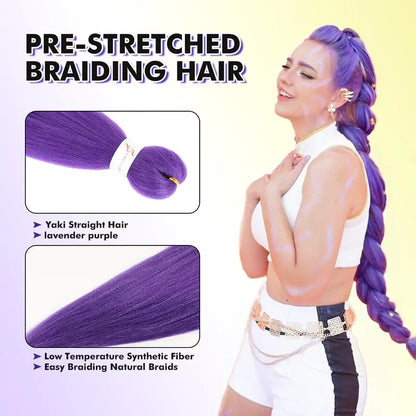 Long  Braiding Hair 20inch Pre Stretched Synthetic Braiding hair Extensions for Braids