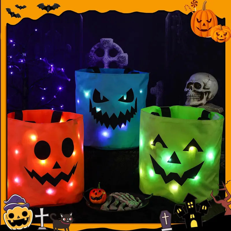 🎃 Halloween LED Candy Buckets | Reusable Trick-or-Treat Bags