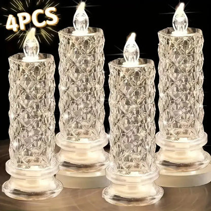 A set of 4 LED crystal candle lights ✨