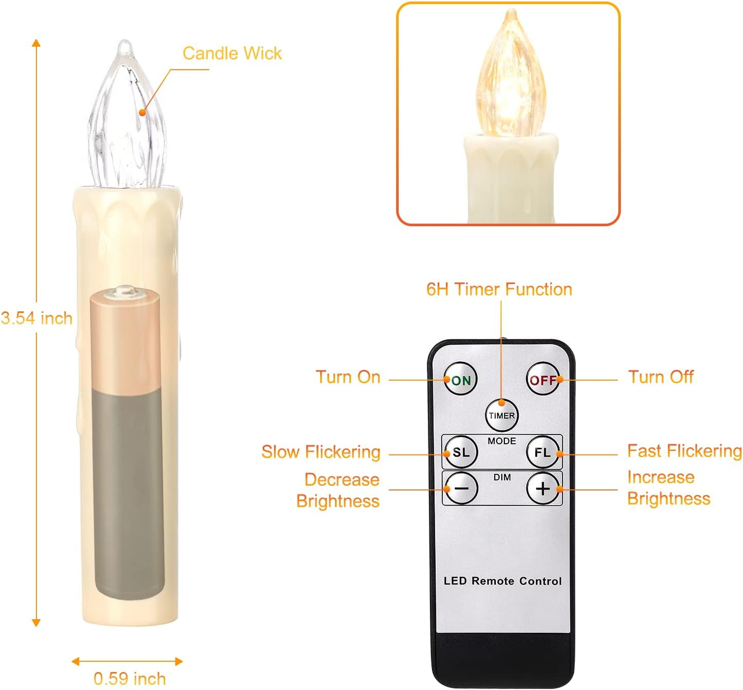 🎄 Christmas Tree Clip-On LED Candles | Timer & Waterproof