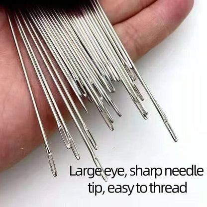 🧵 34PCS Big-Eye Steel Needle Set | Long & Thin for Quilting & DIY Sewing