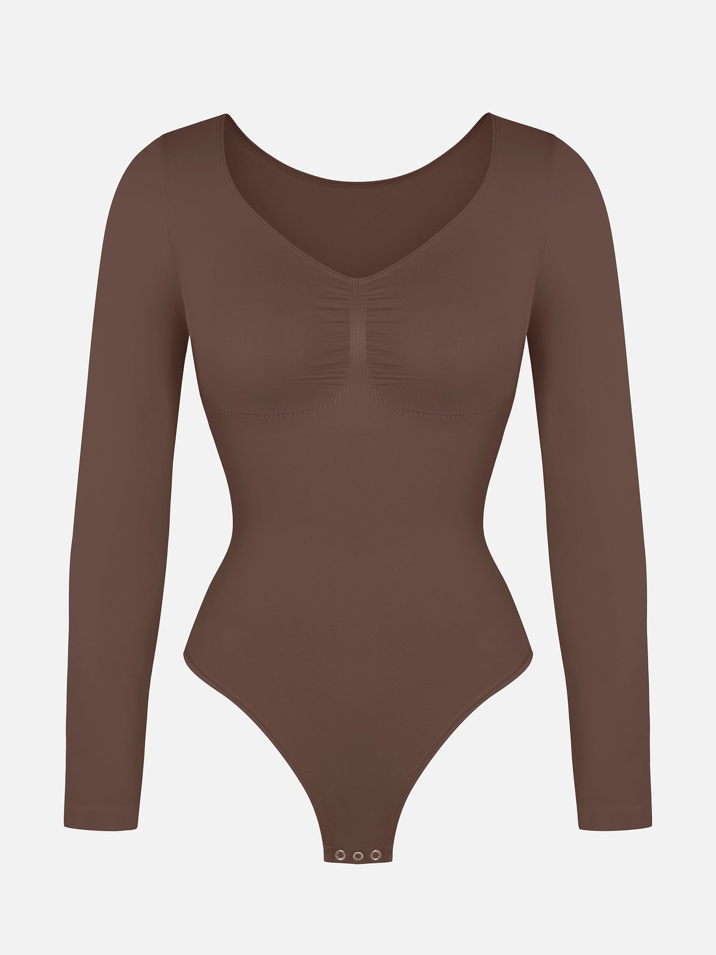 Seamless Long Sleeve Tummy Control Thong Bodysuit