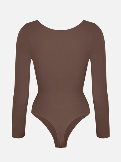 Seamless Long Sleeve Tummy Control Thong Bodysuit