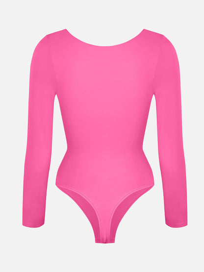 Seamless Long Sleeve Tummy Control Thong Bodysuit