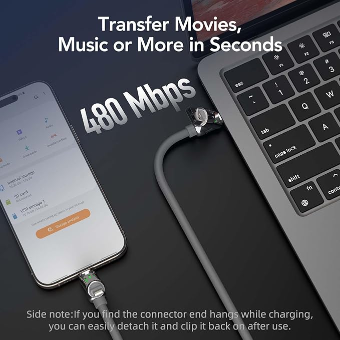 ✨ "4-in-1 Fast Charging Cable – 240W Universal USB Cord w/Case (6.6Ft)"