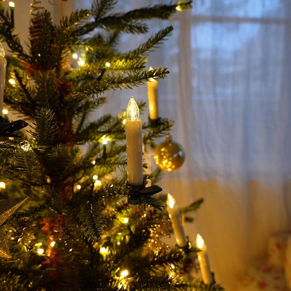 🎄 Christmas Tree Clip-On LED Candles | Timer & Waterproof