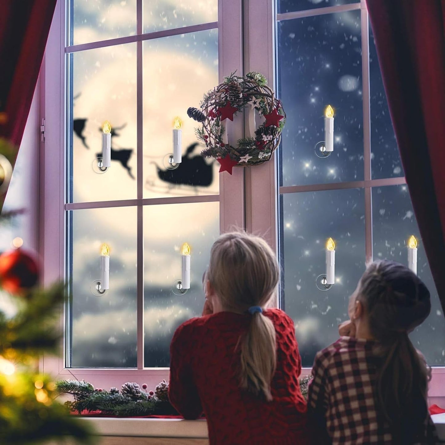 🎄 Christmas Tree Clip-On LED Candles | Timer & Waterproof