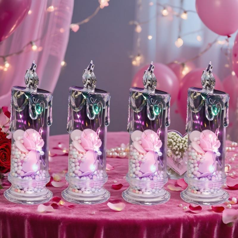 A set of 4 LED crystal candle lights ✨