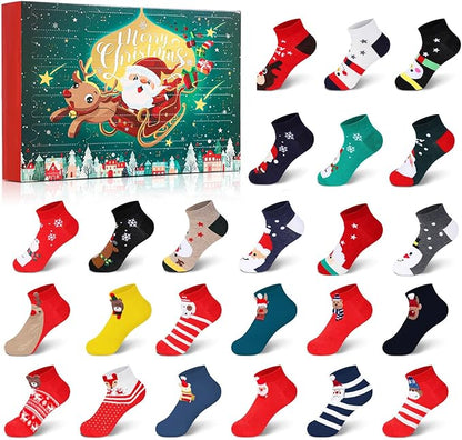 2025  Christmas Socks Advent Calendar - 24 Days of Festive Fun!