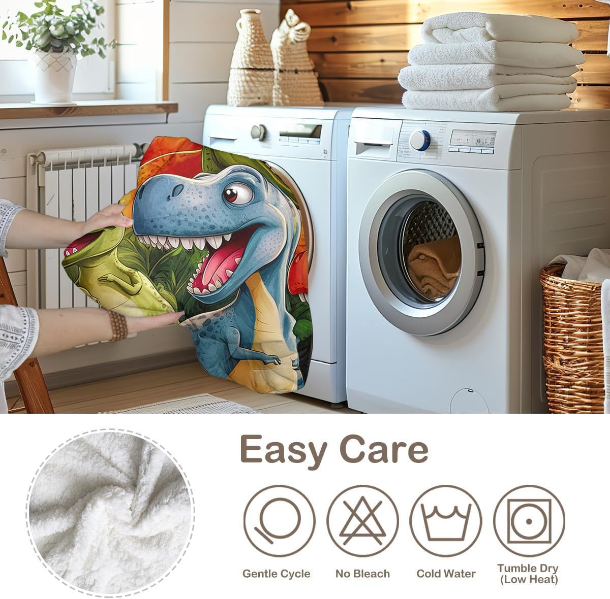 Dino-Mite Smiling Dinosaurs Soft Throw Blanket – Cozy, Lightweight & Perfect for Gifting!