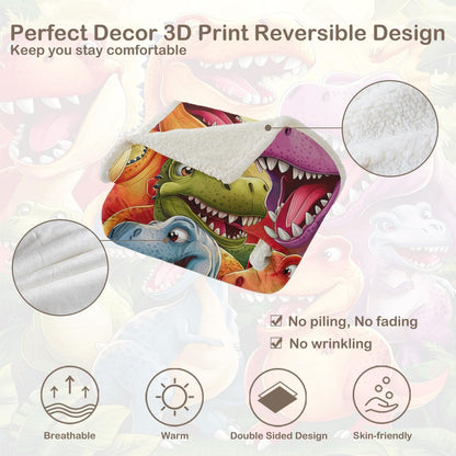 Dino-Mite Smiling Dinosaurs Soft Throw Blanket – Cozy, Lightweight & Perfect for Gifting!