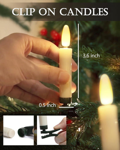 🎄 Christmas Tree Clip-On LED Candles | Timer & Waterproof