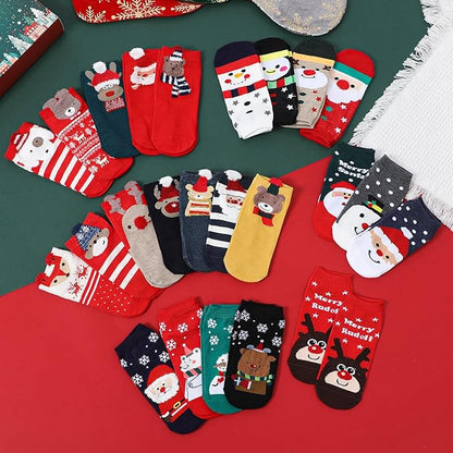 2025  Christmas Socks Advent Calendar - 24 Days of Festive Fun!