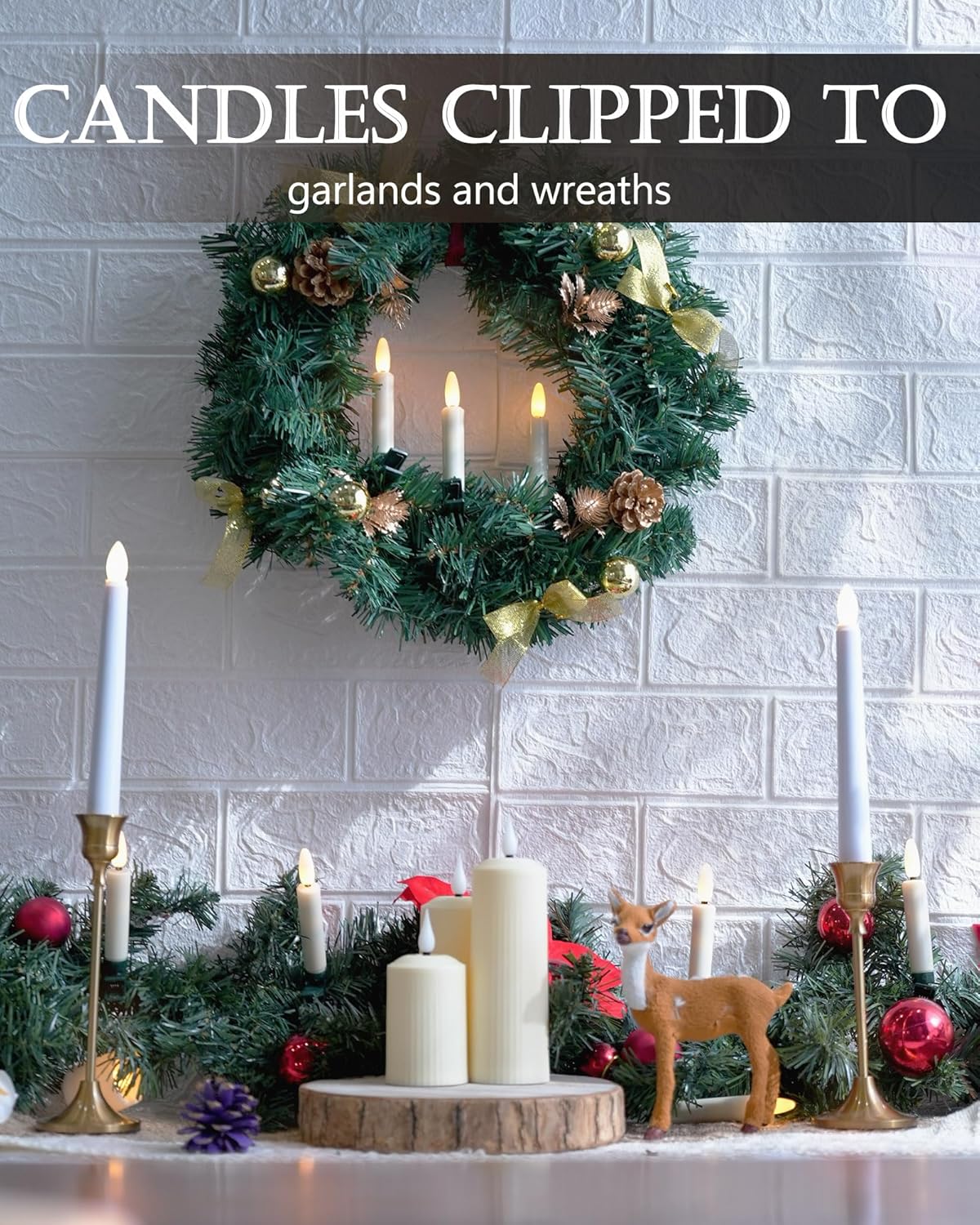 🎄 Christmas Tree Clip-On LED Candles | Timer & Waterproof