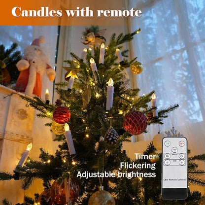 🎄 Christmas Tree Clip-On LED Candles | Timer & Waterproof