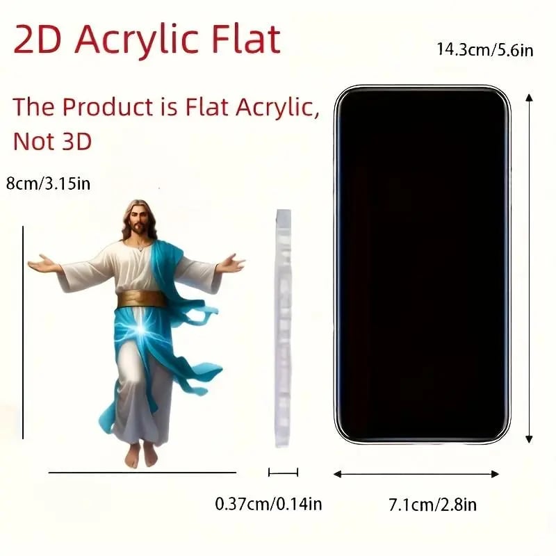 🙏✨ 2D Retro Jesus Car Hanging Decor 🚗 Faith & Peace Gift 🌿