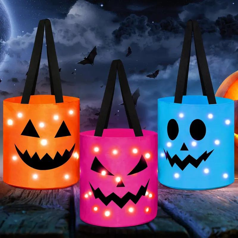 🎃 Halloween LED Candy Buckets | Reusable Trick-or-Treat Bags