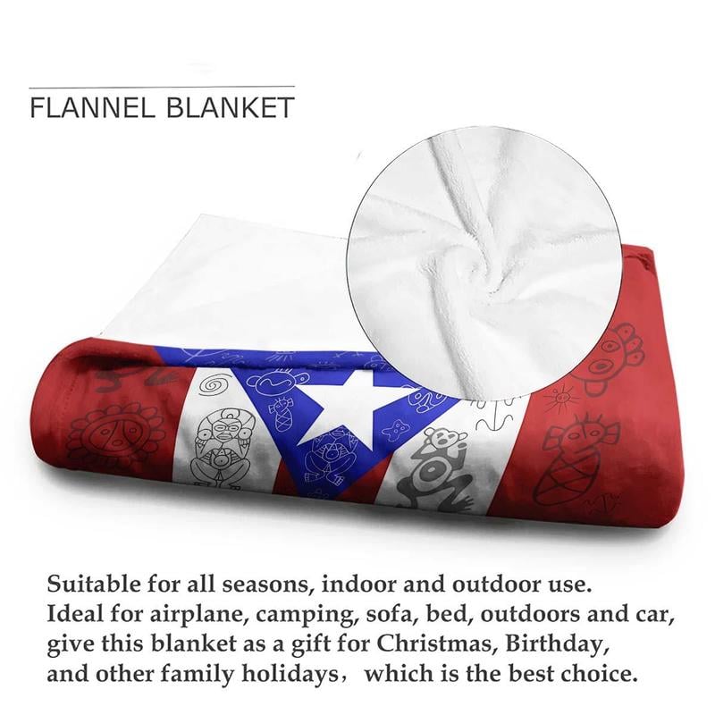 Puerto Rico Flag Pattern Blanket