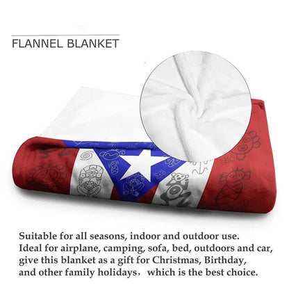 Puerto Rico Flag Pattern Blanket