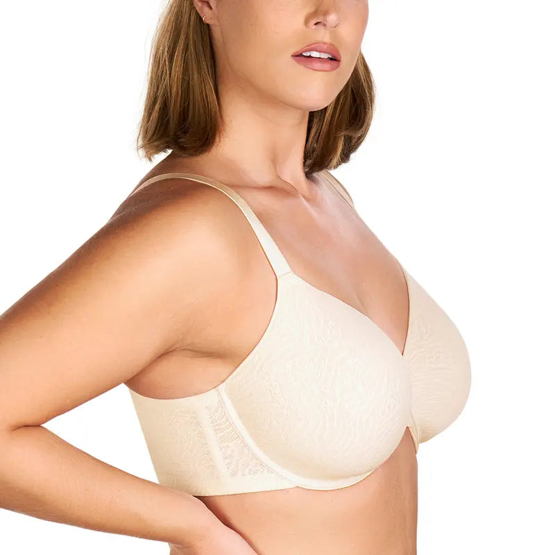 AirMesh Plus Size Full Coverage Mesh Lightly Padded Lined honeycomb-cup Adjustable Straps Underwire T-Shirt Bra