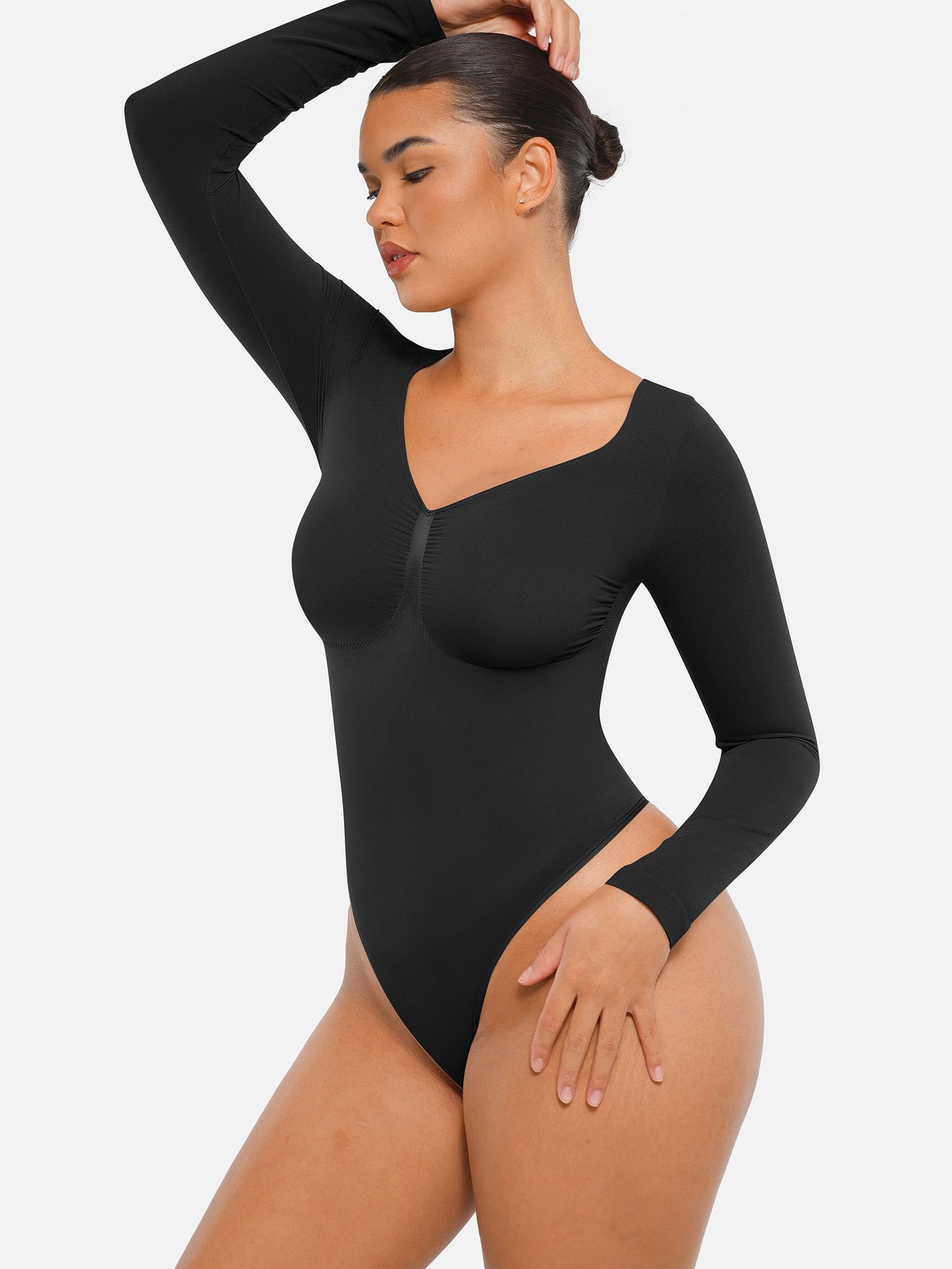 Seamless Long Sleeve Tummy Control Thong Bodysuit