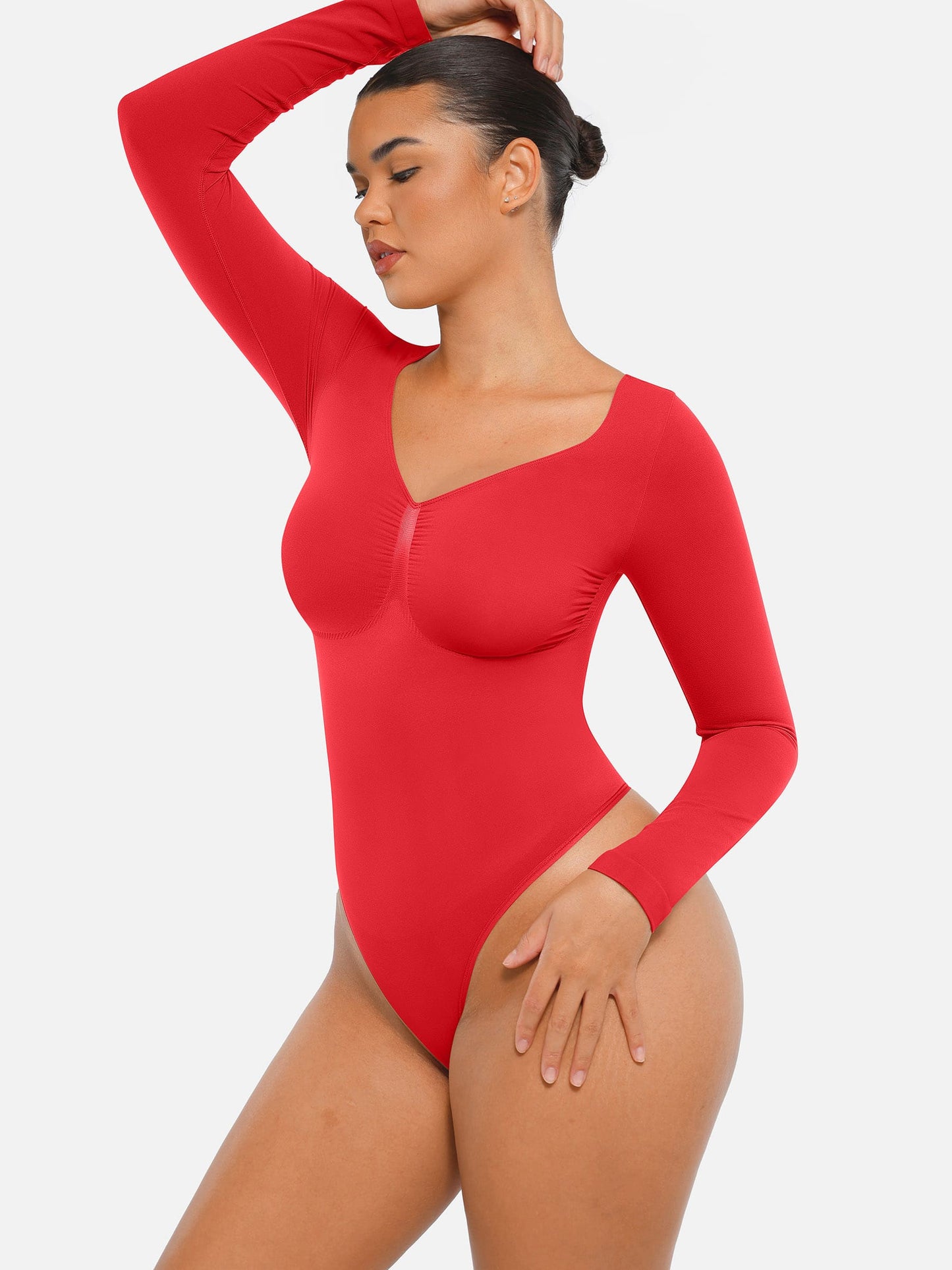 Seamless Long Sleeve Tummy Control Thong Bodysuit