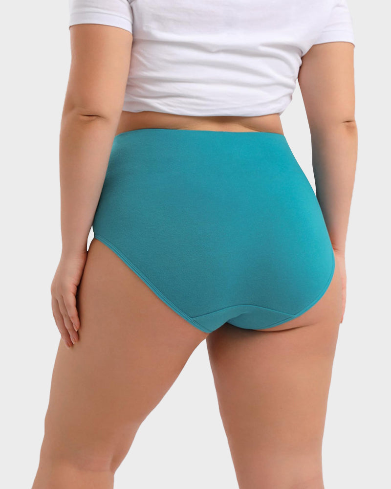 High-Waisted Full Coverage Cotton Briefs(4 pack)