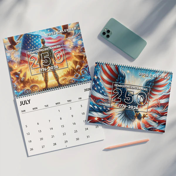250 Years of America Calendar | 250 Years of Freedom Anniversary | Celebrate 250th Birthday of USA Gift