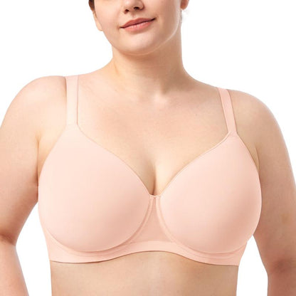 AirMesh Plus Size Full Coverage Mesh Lightly Padded Lined honeycomb-cup Adjustable Straps Underwire T-Shirt Bra