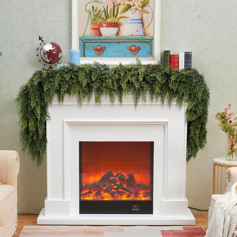 🎄 6 FT Artificial Cedar Garlands | Real-Touch Winter Pine Greenery for Xmas Decor