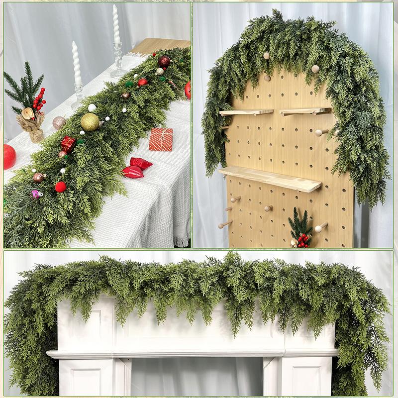 🎄 6 FT Artificial Cedar Garlands | Real-Touch Winter Pine Greenery for Xmas Decor