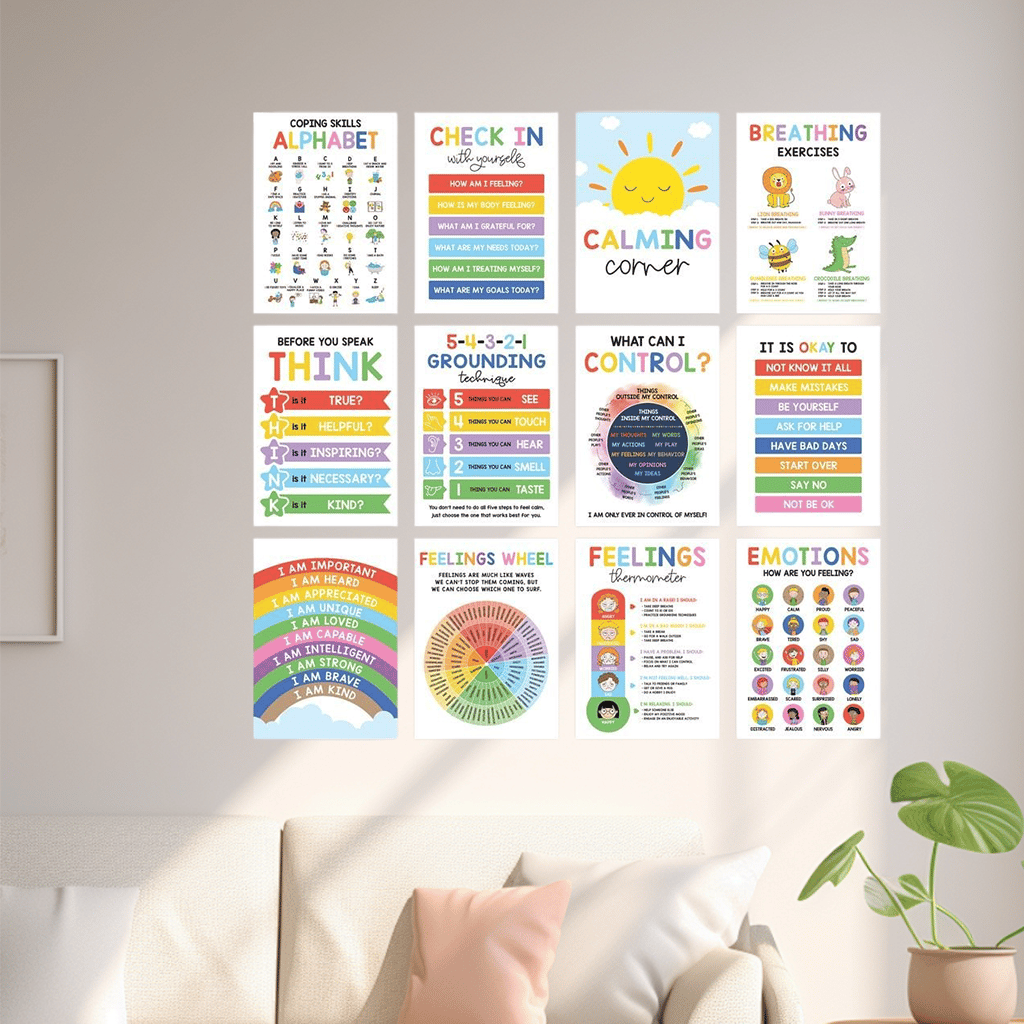 ❤️12 Pcs Calming Corner Posters