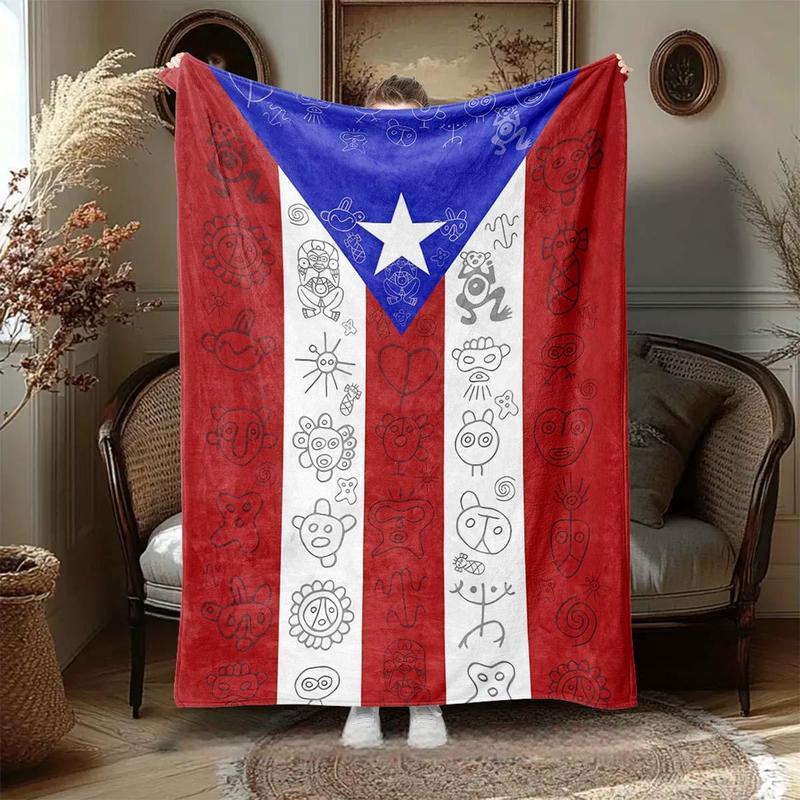 Puerto Rico Flag Pattern Blanket