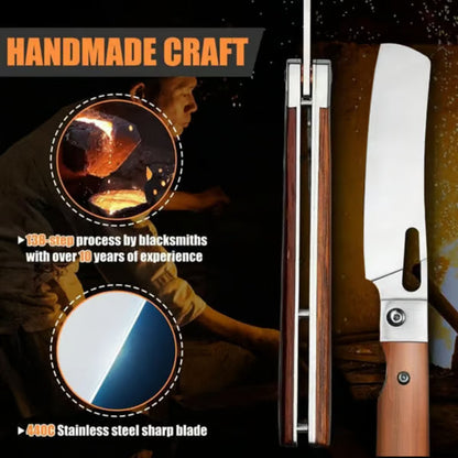 440C Stainless Steel Wood Handle Portable Chef Knife